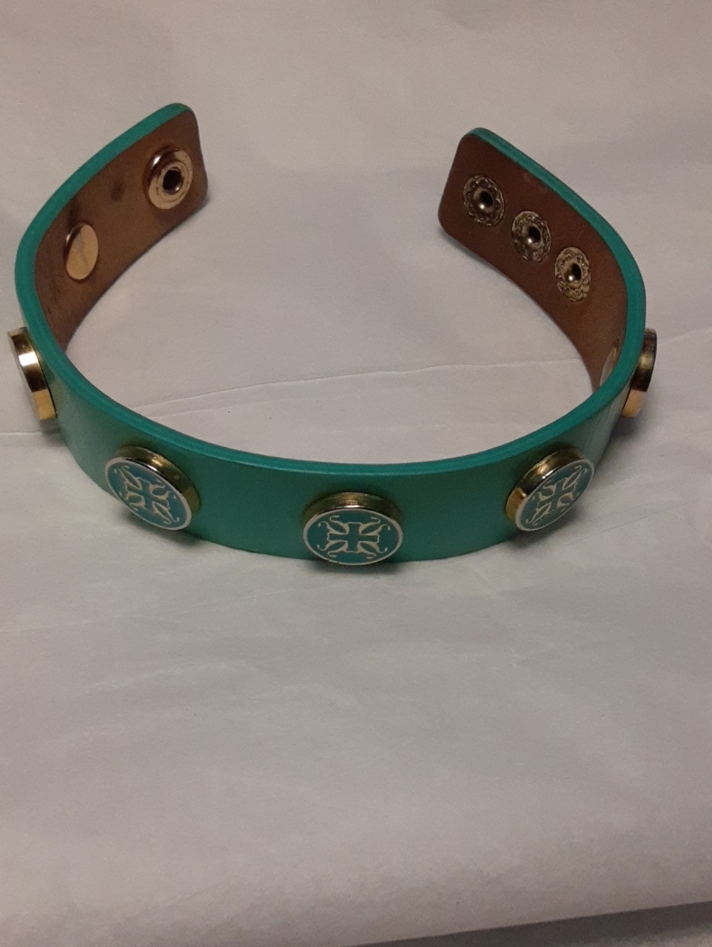 Teal Green Rustic Cuff. Leather. Preloved.